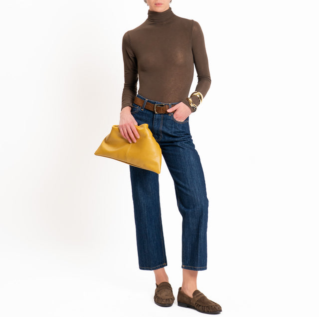 Zeroassoluto-T-shirt sottile collo alto MISTO CASHMERE - moro