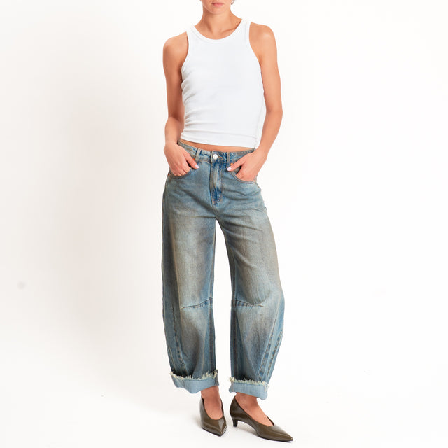 Zeroassoluto-Jeans OSAKA maltinto barrel fit - denim