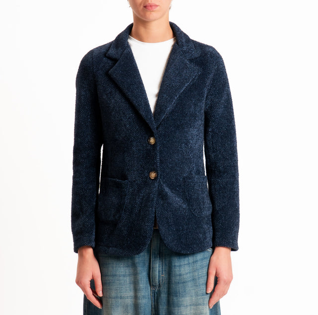 Zeroassoluto-Giacca PATTY ciniglia melange - blu