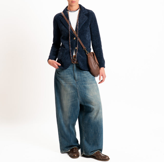 Zeroassoluto-Giacca PATTY ciniglia melange - blu