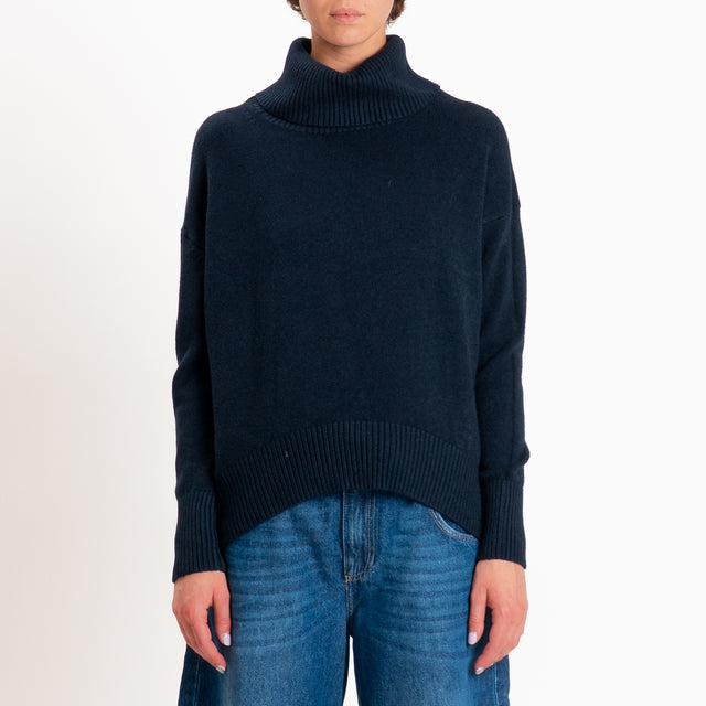Zeroassoluto-Maglia collo alto - blu