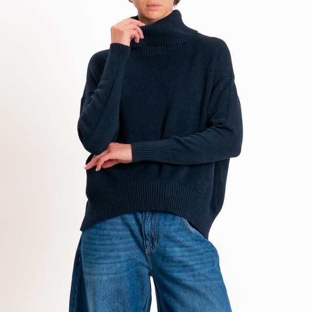 Zeroassoluto-Maglia collo alto - blu