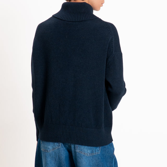 Zeroassoluto-Maglia collo alto - blu