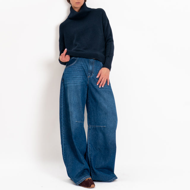 Zeroassoluto-Maglia collo alto - blu