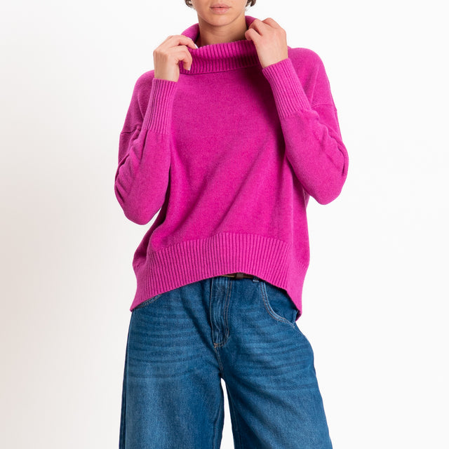 Zeroassoluto-Maglia collo alto - amarena