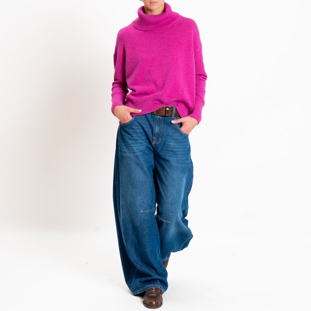 Zeroassoluto-Maglia collo alto - amarena
