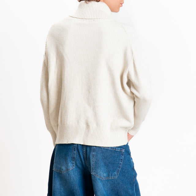 Zeroassoluto-Maglia collo alto - gesso