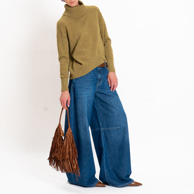 Zeroassoluto-Maglia collo alto - olio