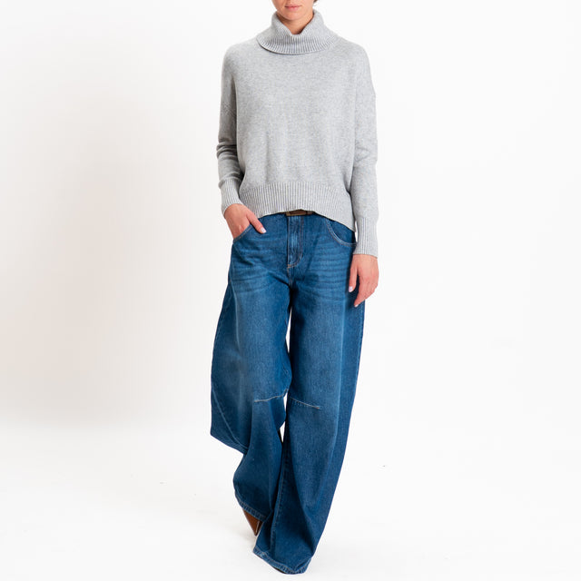Zeroassoluto-Maglia collo alto - perla