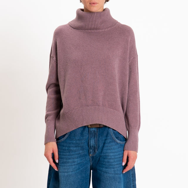 Zeroassoluto-Maglia collo alto - mauve