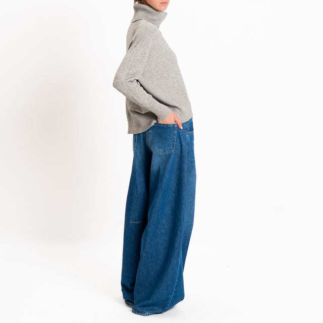 Zeroassoluto-Maglia collo alto - stone