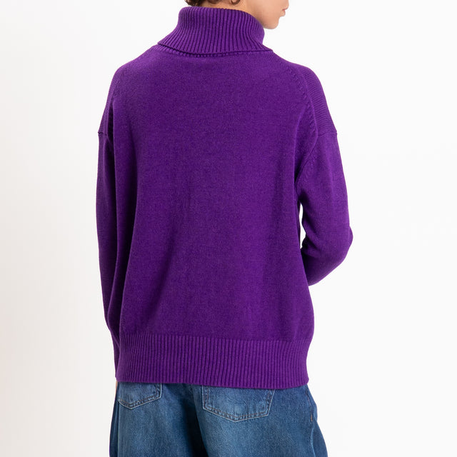 Zeroassoluto-Maglia collo alto - viola
