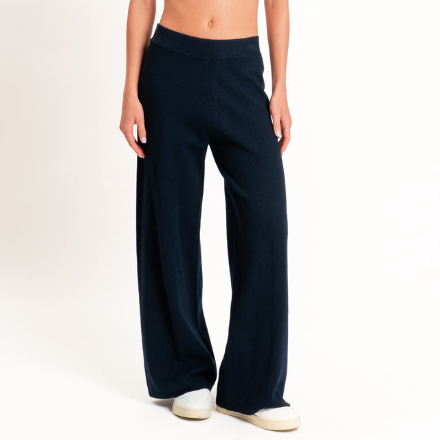 Zeroassoluto-Pantalone in maglia elastico in vita - blu