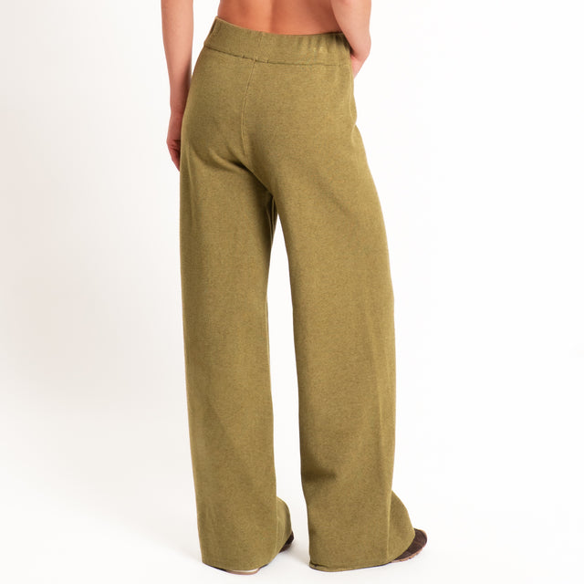 Zeroassoluto-Pantalone in maglia elastico in vita - olio