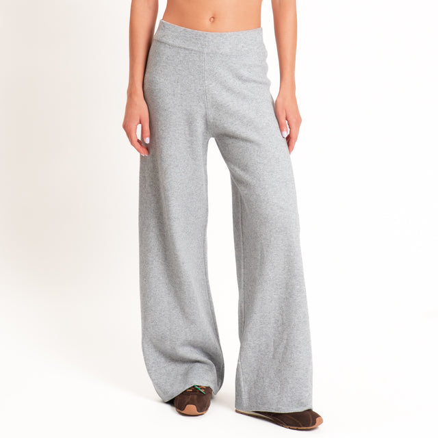 Zeroassoluto-Pantalone in maglia elastico in vita - perla
