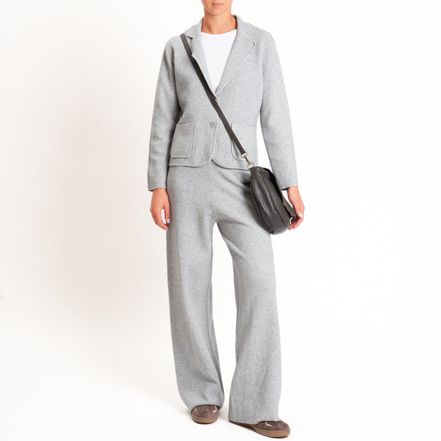 Zeroassoluto-Pantalone in maglia elastico in vita - perla
