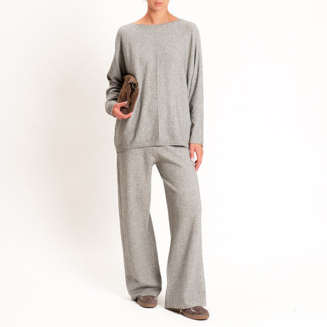Zeroassoluto-Pantalone in maglia elastico in vita - stone