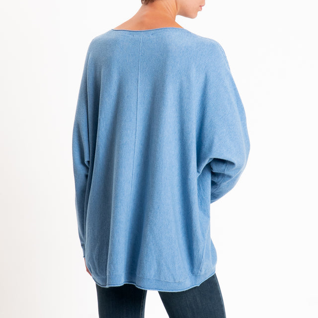 Zeroassoluto-Maglia over riga centrale - jeans