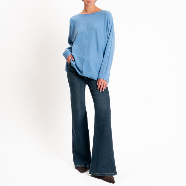 Zeroassoluto-Maglia over riga centrale - jeans