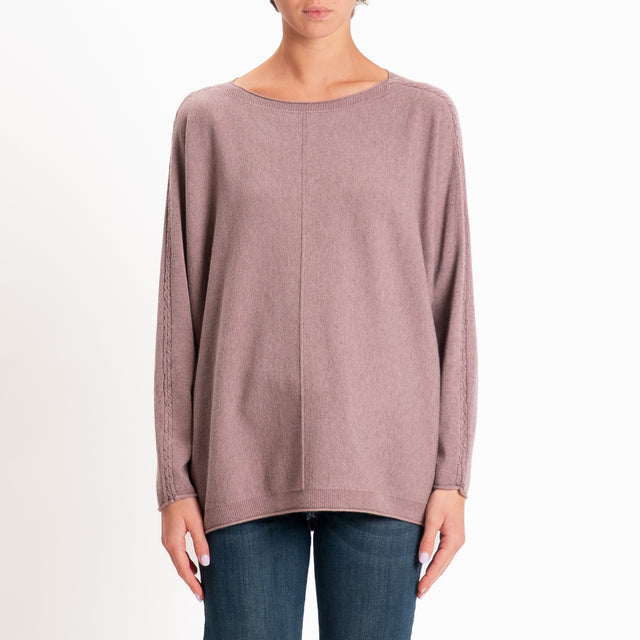 Zeroassoluto-Maglia over riga centrale - mauve