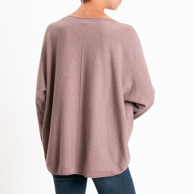 Zeroassoluto-Maglia over riga centrale - mauve