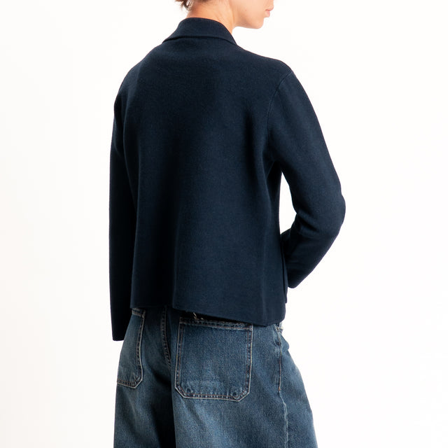 Zeroassoluto-Giacca in maglia con tasche - Blu