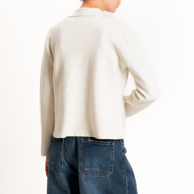 Zeroassoluto-Giacca in maglia con tasche - gesso