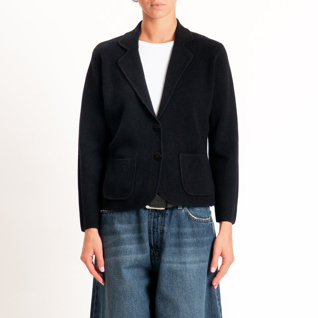 Zeroassoluto-Giacca in maglia con tasche - Nero