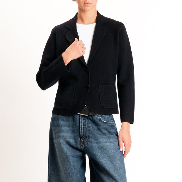Zeroassoluto-Giacca in maglia con tasche - Nero