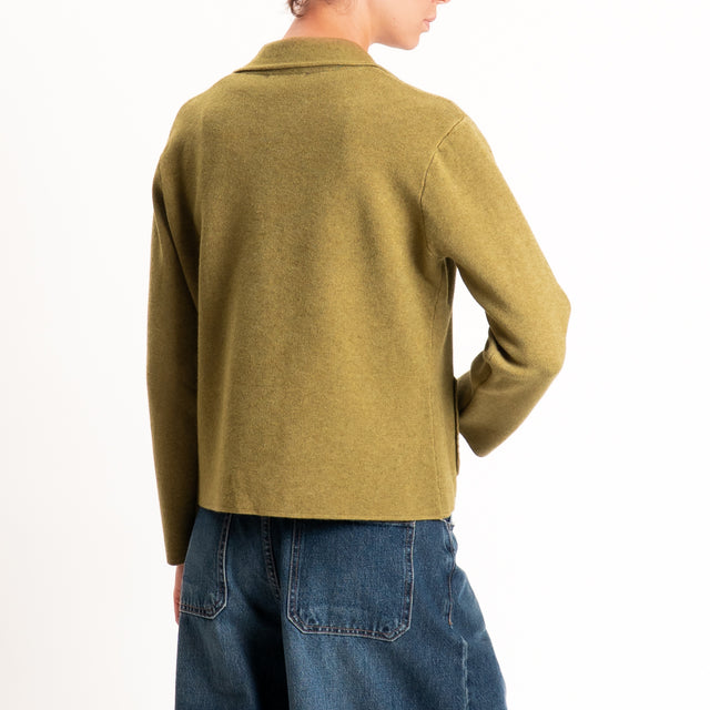 Zeroassoluto-Giacca in maglia con tasche - olio