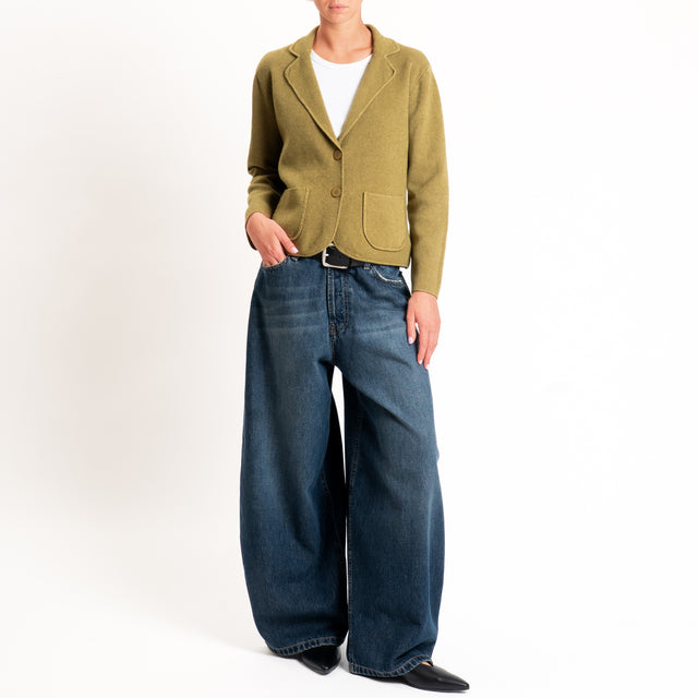 Zeroassoluto-Giacca in maglia con tasche - olio