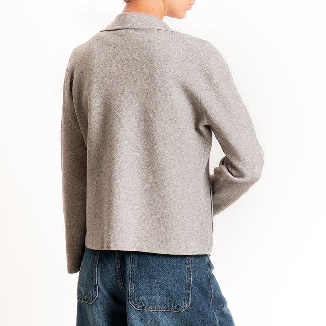 Zeroassoluto-Giacca in maglia con tasche - stone