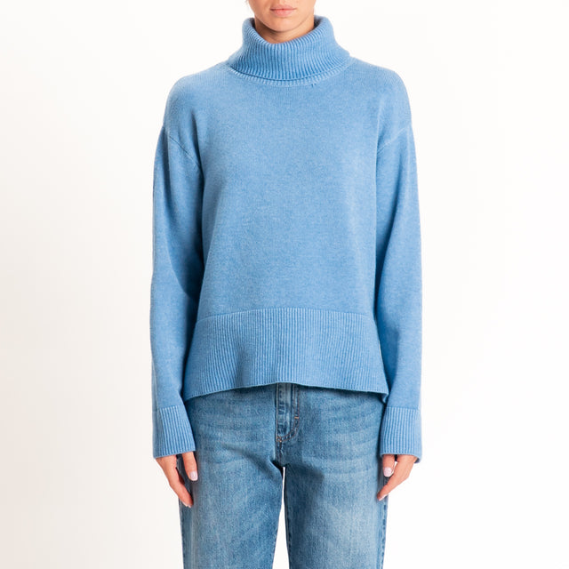 Zeroassoluto-Maglia scatola collo ad anello cannolè - jeans