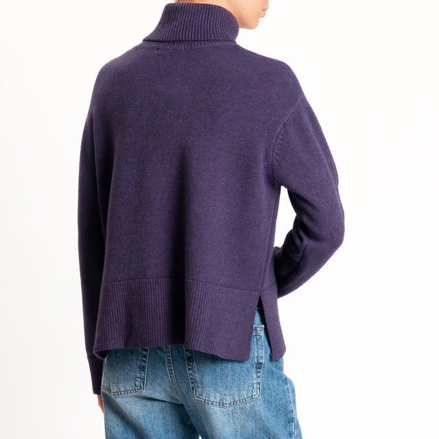 Zeroassoluto-Maglia scatola collo ad anello cannolè - uva