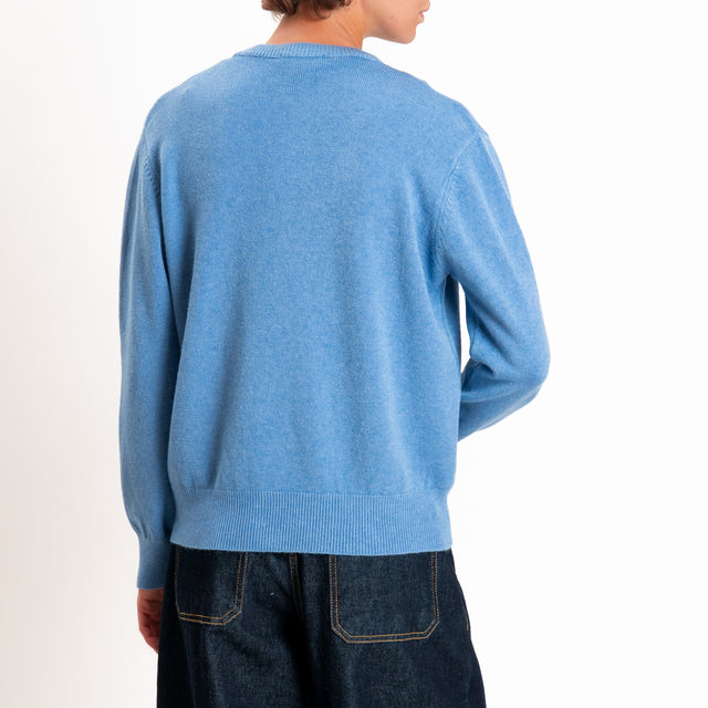 Zeroassoluto-Cardigan in maglia bordi a coste - jeans