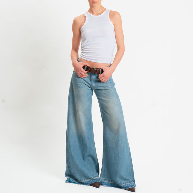 Zeroassoluto-Jeans ALIDA tela slegata light wide leg - denim chiaro