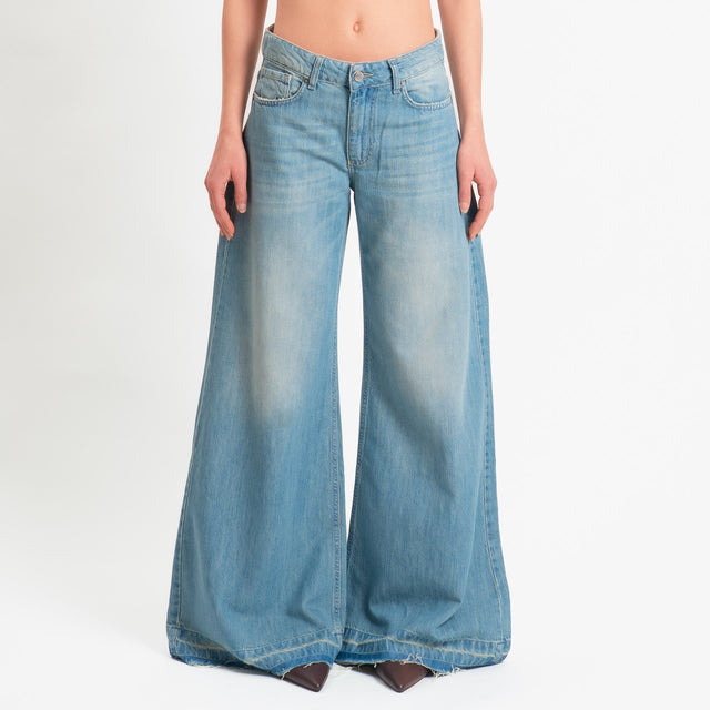 Zeroassoluto-Jeans ALIDA tela slegata light wide leg - denim chiaro