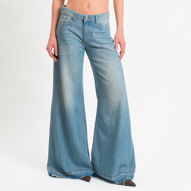 Zeroassoluto-Jeans ALIDA tela slegata light wide leg - denim chiaro