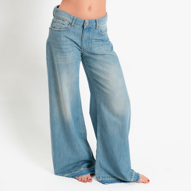 Zeroassoluto-Jeans ALIDA tela slegata light wide leg - denim chiaro