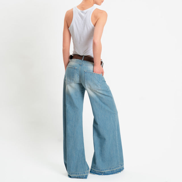 Zeroassoluto-Jeans ALIDA tela slegata light wide leg - denim chiaro