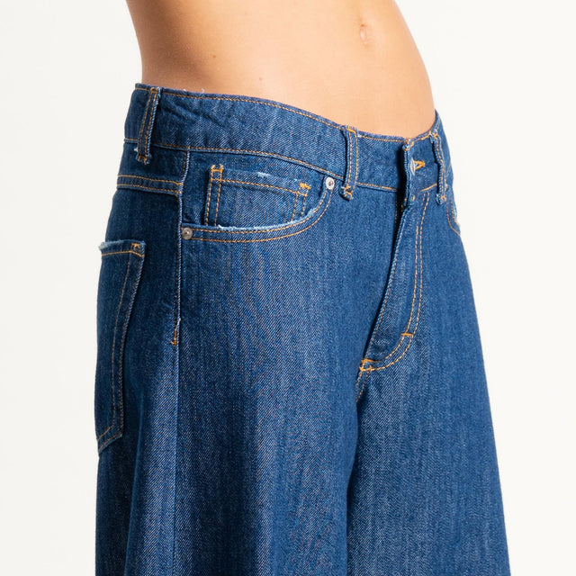 Zeroassoluto-Jeans ANGEL wide leg fit tela slegata lavaggio zero - dark denim