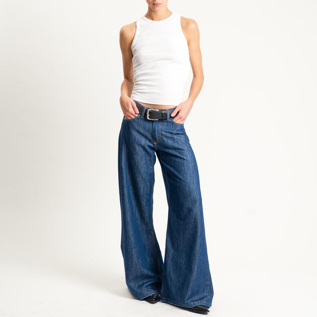 Zeroassoluto-Jeans ANGEL wide leg fit tela slegata lavaggio zero - dark denim
