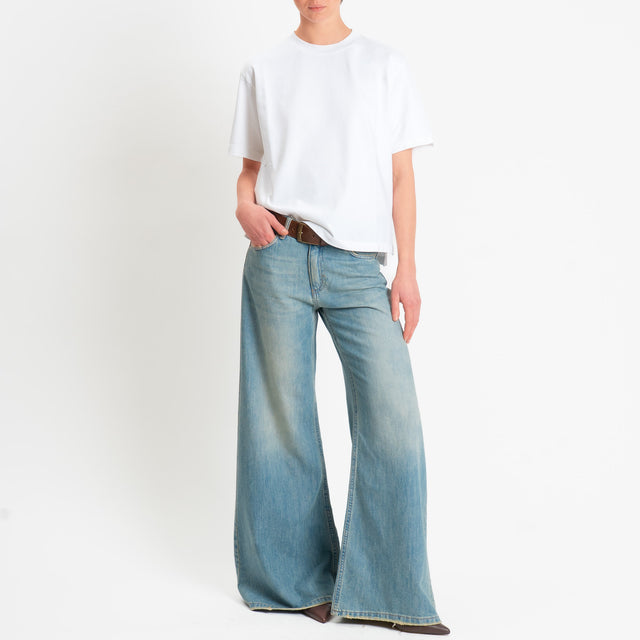 Zeroassoluto-Jeans ANGEL wide leg fit tela slegata - denim stone washed