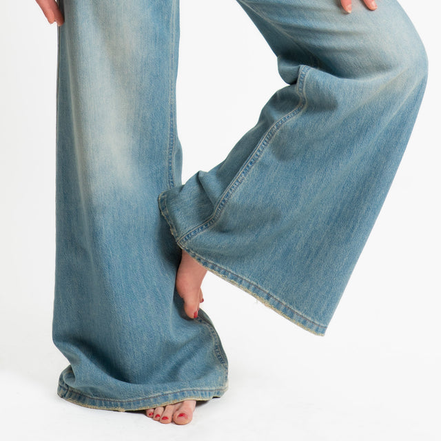 Zeroassoluto-Jeans ANGEL wide leg fit tela slegata - denim stone washed