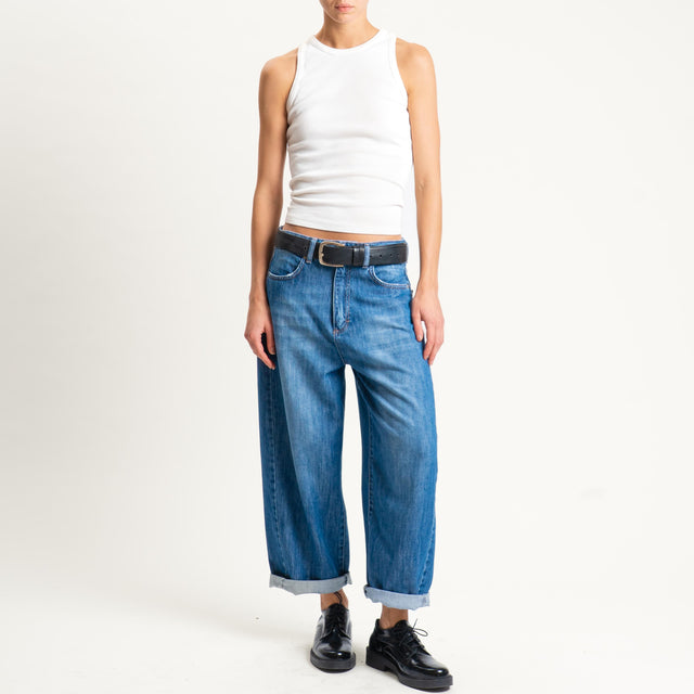 Zeroassoluto-Jeans ANKLE mom fit lavaggio medio - denim