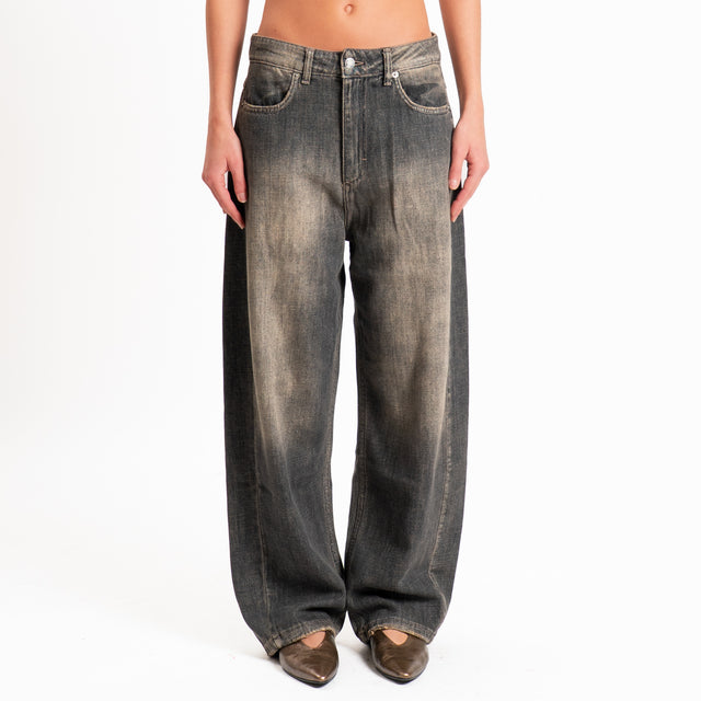 Zeroassoluto-Jeans ANKLE mom fit - denim nero stone washed