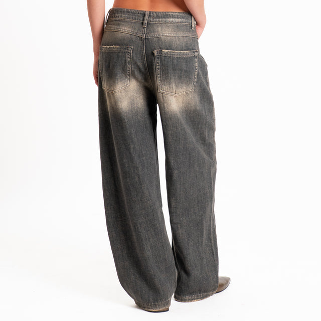 Zeroassoluto-Jeans ANKLE mom fit - denim nero stone washed