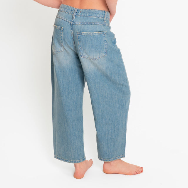 Zeroassoluto-Jeans ANKLE mom fit tela light- denim stone washed