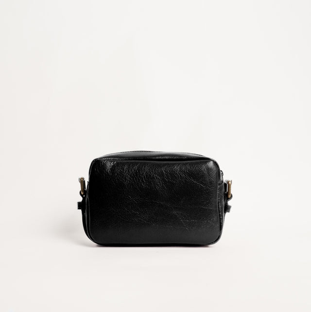 Zeroassoluto-Borsa tracolla genuine leather high quality VINTAGE LOOK - nero