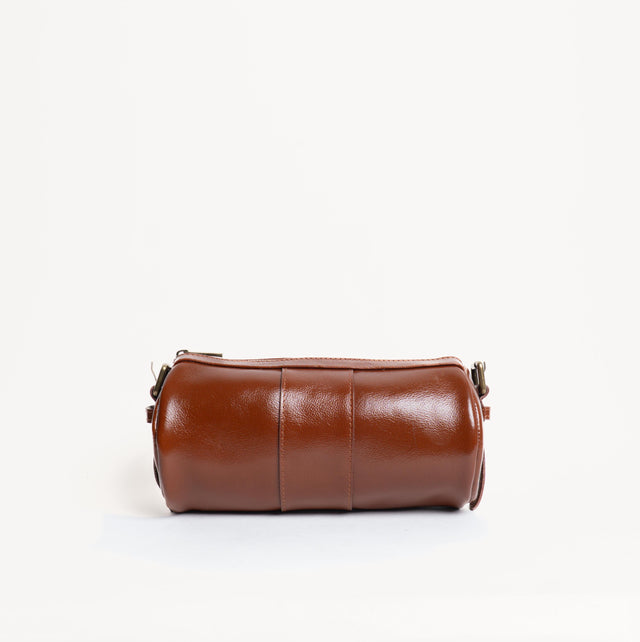 Zeroassoluto-Borsa cilindro a tracolla genuine leather - cuoio